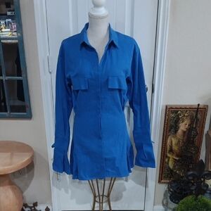 Lioness Cover Girl Royal Blue Mini Shirt Dress
